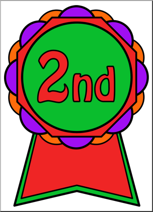 Clip Art: Ribbon 1st (coloring page) – Abcteach