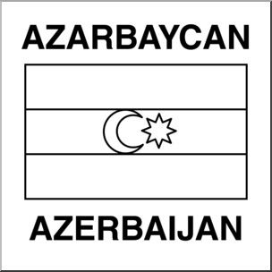 Clip Art: Flags: Azerbaijan B&W