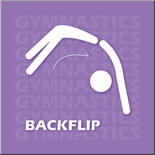 Clip Art: Gymnastics: Back Flip Color