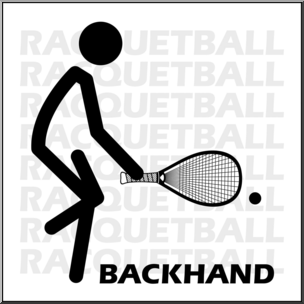 Clip Art: Racquetball Backhand B&W – Abcteach