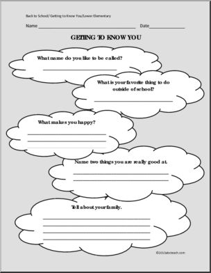 Back to School: Getting to Know You Survey (elem)