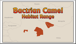 Clip Art: Habitat Map: Bactrian Camel Color