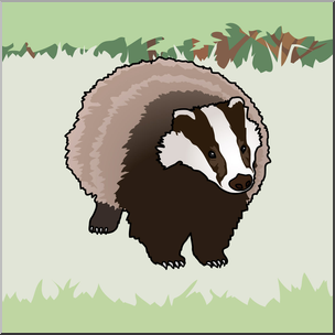 Clip Art: Badger Color 1
