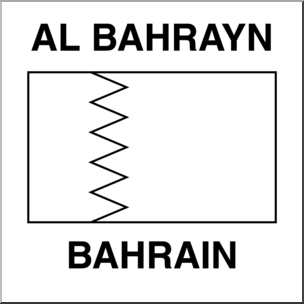 Clip Art: Flags: Bahrain B&W
