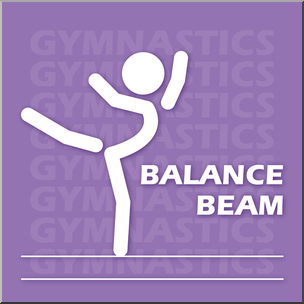 Clip Art: Gymnastics: Balance Beam Color