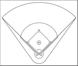 Clip Art: Baseball Field 1 B&W