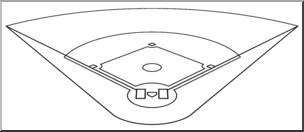 Clip Art: Baseball Field 2 B&W