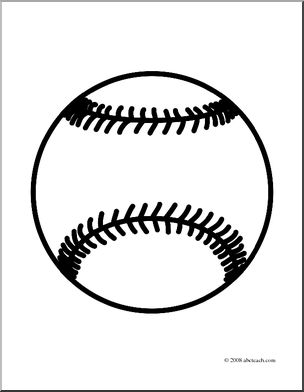 Clip Art: Baseball (coloring page)
