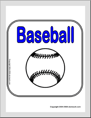 Theme Sign: Baseball