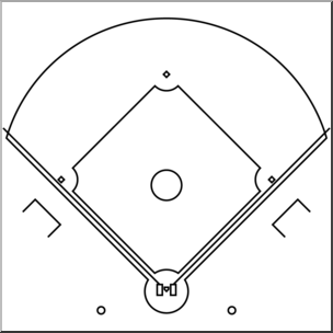 Clip Art: Baseball Infield B&W