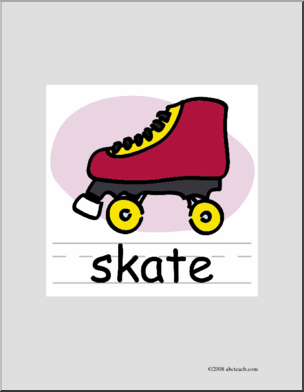 Clip Art: Basic Words: Skate Color (poster)