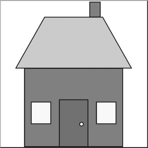 Clip Art: Basic Shapes: House 1 Grayscale – Abcteach