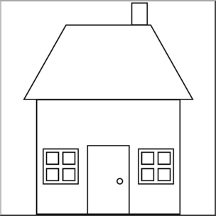 Clip Art: Basic Shapes: House 2 B&W – Abcteach