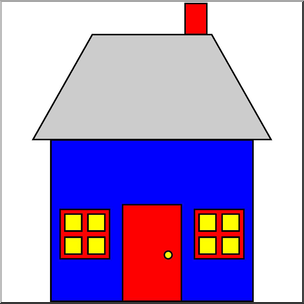 Clip Art: Basic Shapes: House 2 Color – Abcteach