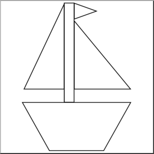 Clip Art: Basic Shapes: Sailboat B&W – Abcteach