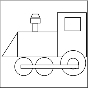 Clip Art: Basic Shapes: Train B&W – Abcteach