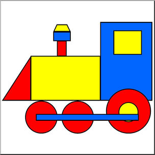 Clip Art: Basic Shapes: Train Color – Abcteach