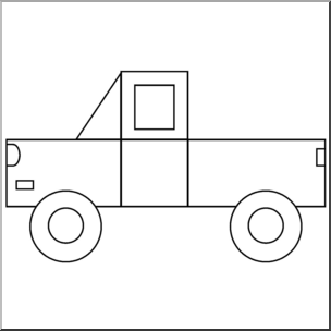 Clip Art: Basic Shapes: Truck B&W