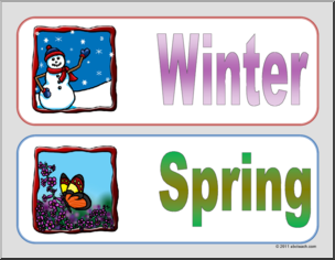Calendar: Bulletin Board Size-Seasons & Day Tags (color)
