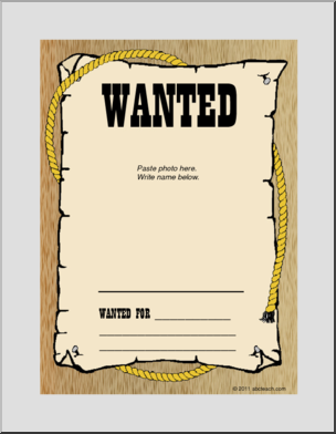 Photo Frame: Western Theme Wanted Poster