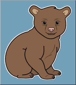Clip Art: Baby Animals: Bear Cub Color 2