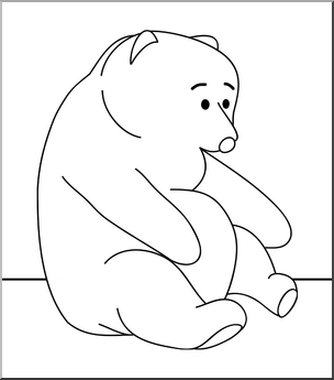 Clip Art: Cartoon Bear B&W