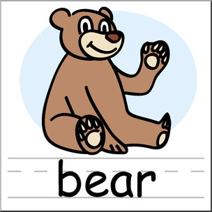 Clip Art: Basic Words: Bear Color Labeled
