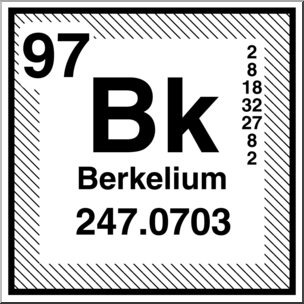 Clip Art: Elements: Berkelium B&W