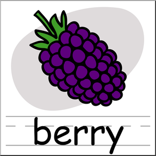 Clip Art: Basic Words: Berry Color Labeled