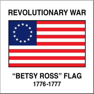 Clip Art: Flags: Revolutionary War Betsy Ross Flag Color