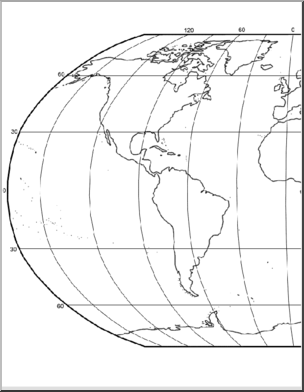 Map: World (with latitude and longitude) – Abcteach