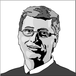 Clip Art: Bill Gates Grayscale