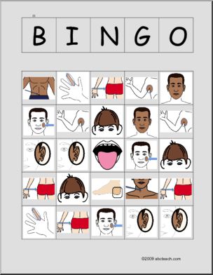 Bingo: Body Parts, card set C (ESL)