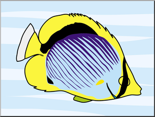 Clip Art: Fish: Blackback Butterflyfish Color