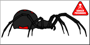 Clip Art: Spiders: Black Widow Color