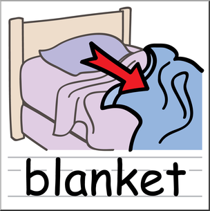 Clip Art: Basic Words: Blanket Color Labeled