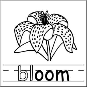 Clip Art: Basic Words: -oom Phonics: Bloom B&W – Abcteach