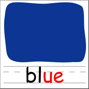 Clip Art: Basic Words: -ue Phonics: Blue Color