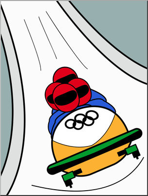Clip Art: Winter Olympics: Bob Sleigh Color