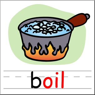 Clip Art: Basic Words: -oil Phonics: Boil Color
