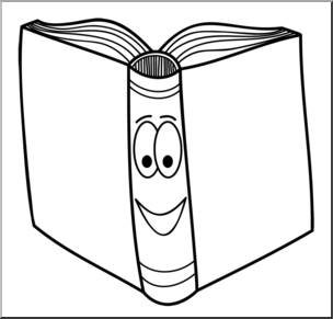 Clip Art: Cute Book 2 B&W – Abcteach