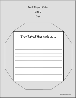 Reading: Book Report – Cube (upper elem)