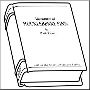 Clip Art: Book: Huckleberry Finn B&amp;W – Abcteach