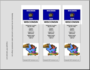 Bookmark: U.S. States – Wisconsin – Abcteach