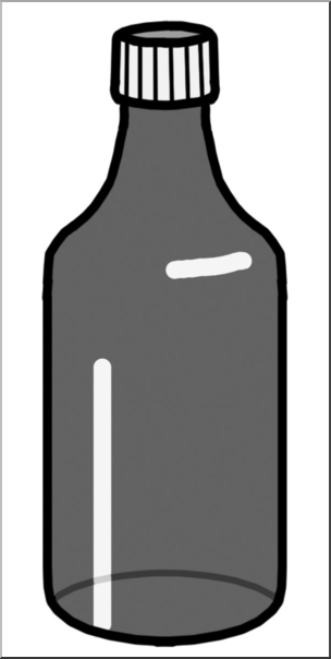 Clip Art: Food Containers: Bottle Grayscale