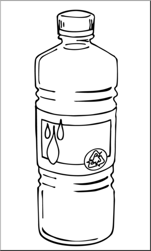 Clip Art: Bottled Water B&W