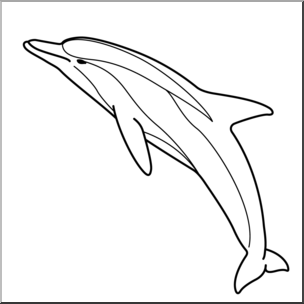 Clip Art: Whale: Bottlenose Dolphin B&W – Abcteach