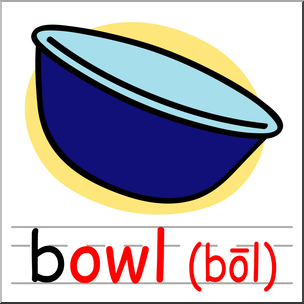 Clip Art: Basic Words: -owl Phonics: Bowl Color