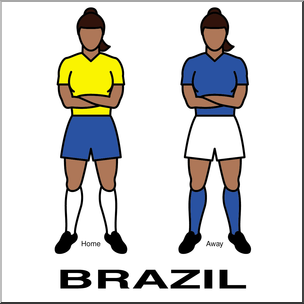 Clip Art: Women’s Uniforms: Brazil Color