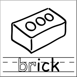 Clip Art: Basic Words: -ick Phonics: Brick B&W – Abcteach